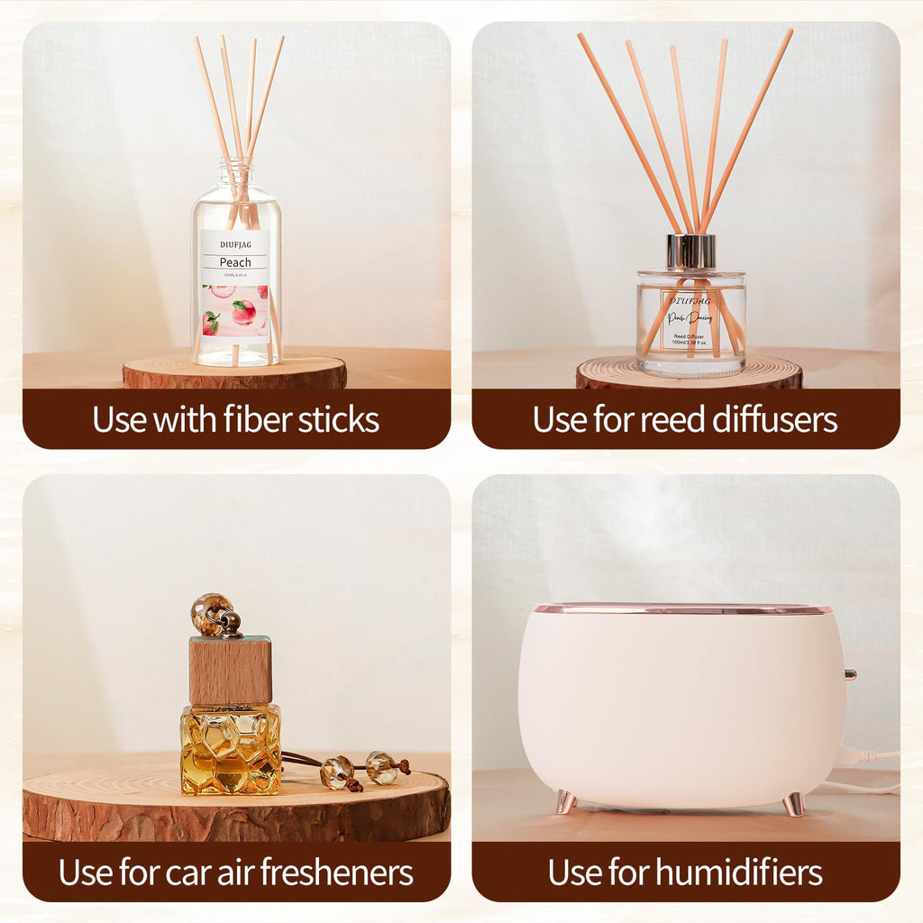Peach Diffuser with 10 Fiber Sticks, 200ml (6.7 oz) Diffusers