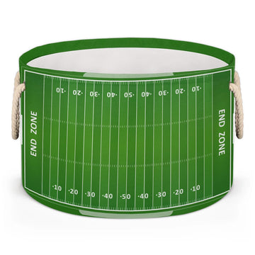 Large Round Storage Basket Sports Football Field Collapsible Circle Storage Bin Laundry Hamper With Handle for Kids
