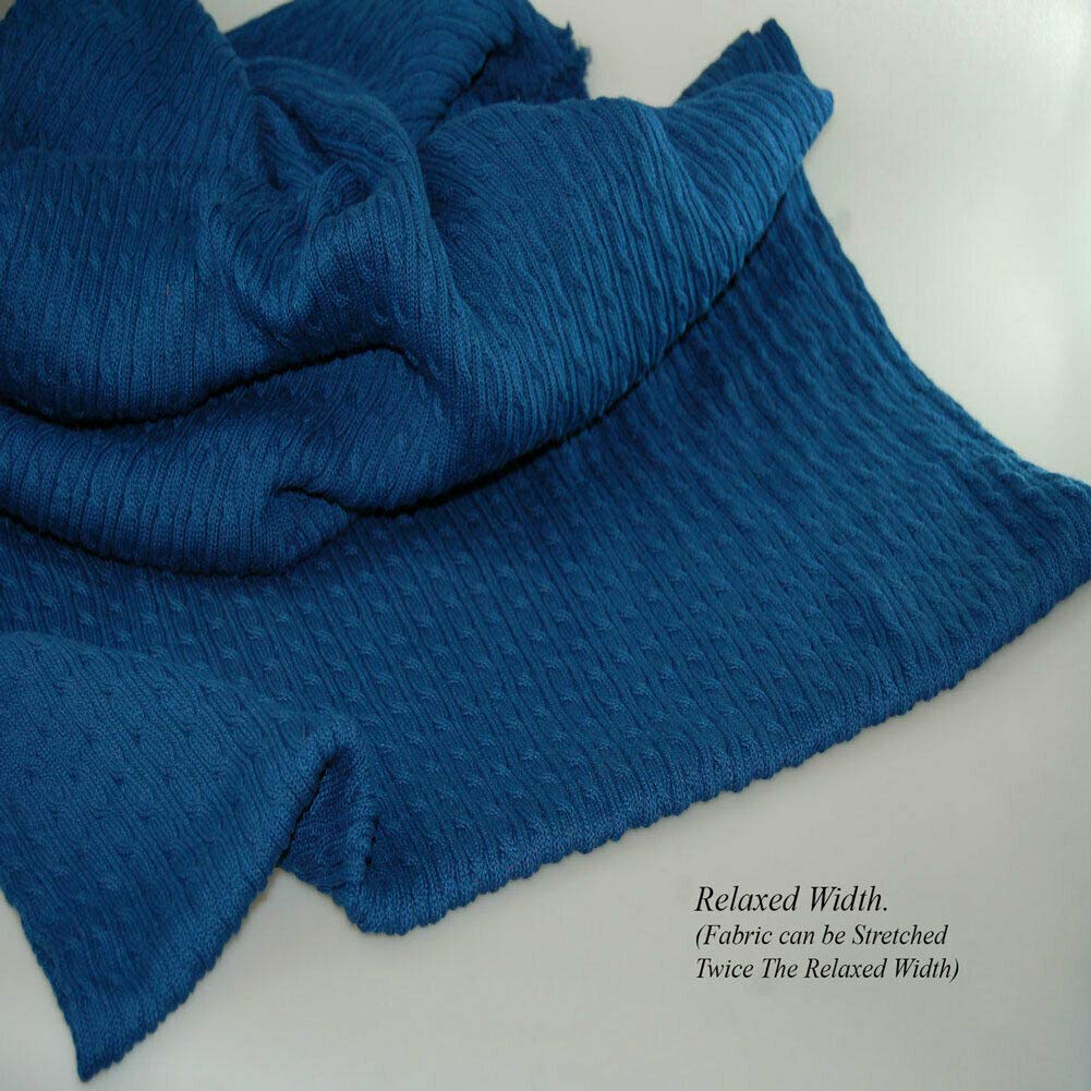 Cable Twist Knit Fabric, Selvedge Edge 14 Colours, Knitted Sweater Style Cotton Feel Material. Superb Cloth for