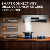 30 Inch Stainless Steel Under Cabinet Range Hood 1200 CFM 4 Speed Gesture & Touch Control, LED Lights