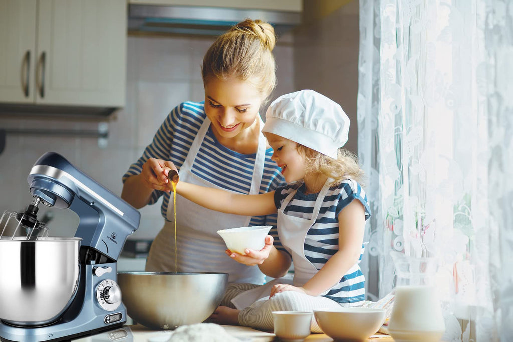 Professional Stand Mixer, 6-Qt with Timer, MK37 500W 6-Speed Tilt-Head Food Electric Mixer Kitchen Machine,Plastic