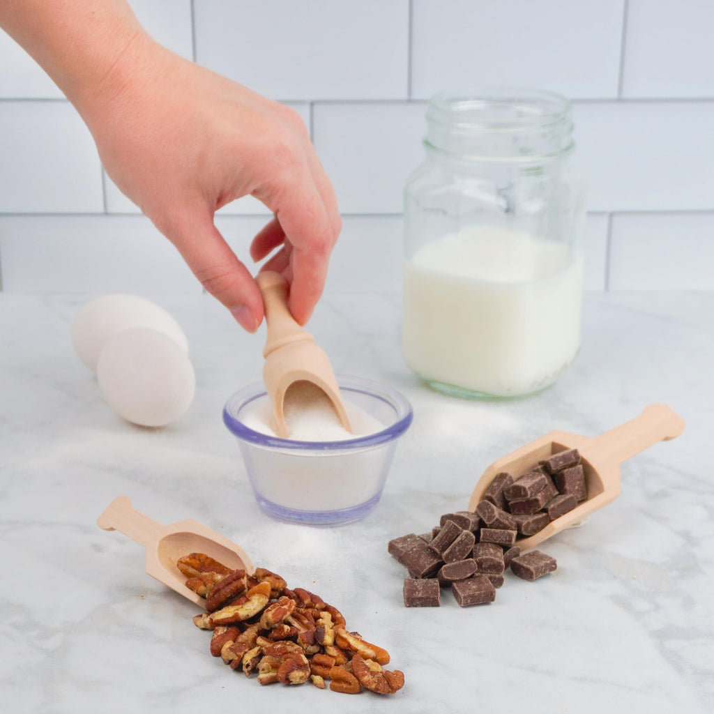 Small Wooden 1 Tablespoon Scoops for Food Canisters & Jars, Table Spoons Measuring Spoon, Wood Manuka Honey Bath