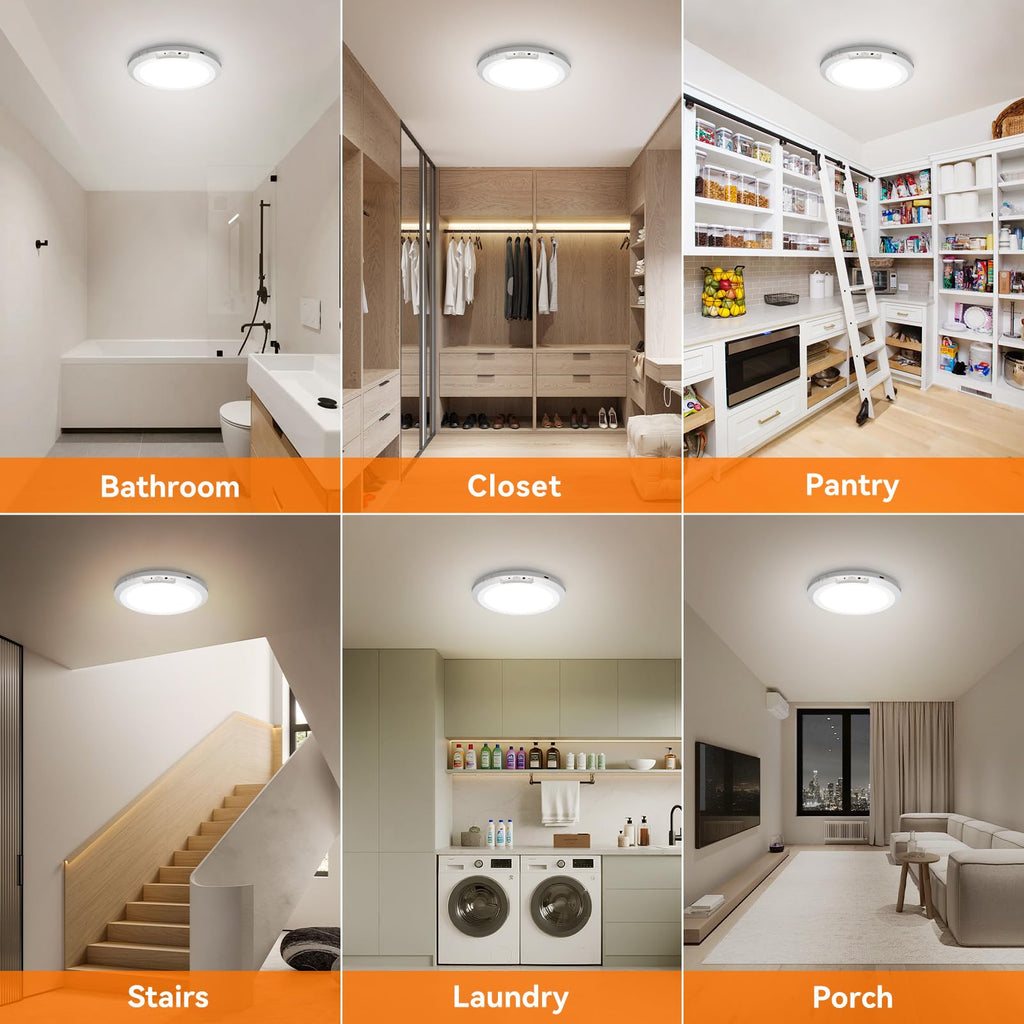 Rechargeable Motion Sensor Ceiling Light, 10000mAh Battery Shower Light