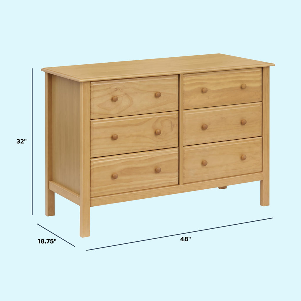 Jayden 6-Drawer Baby Dresser, GREENGUARD Certified, Honey