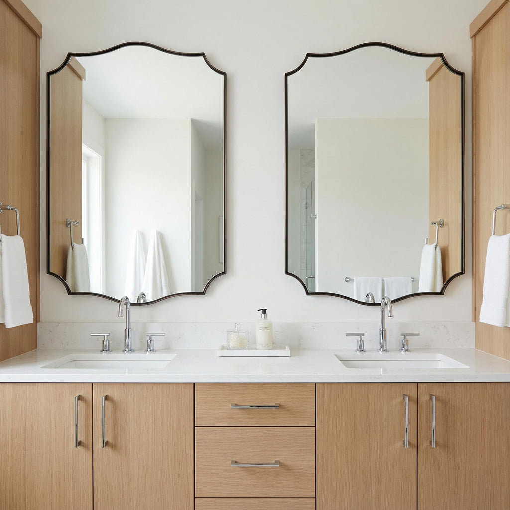 Brushed Bronze Mirror, 24"x36" Bronze Rectangle Mirror, Bathroom Mirror with Anti-Rust Stainless Steel Metal Frame