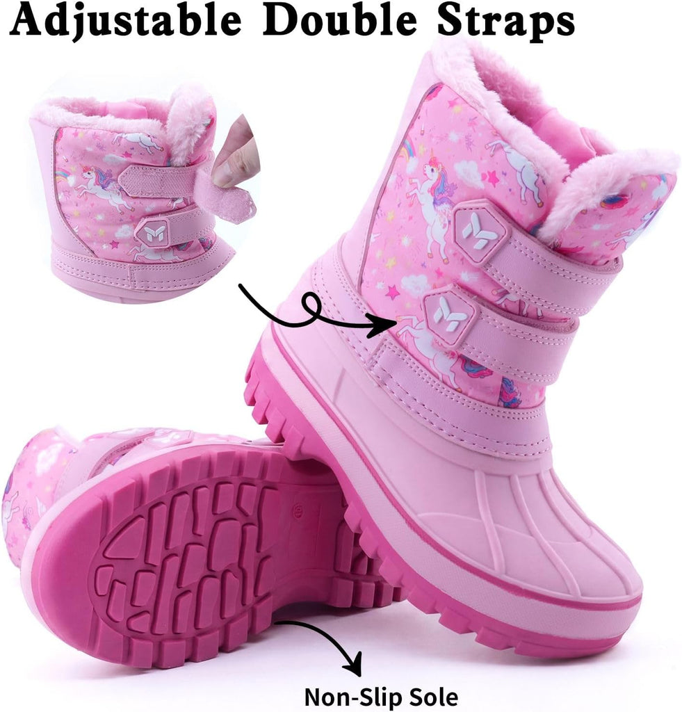 Toddler Girl Snow Boots Waterproof Warm Winter Boots for Girls