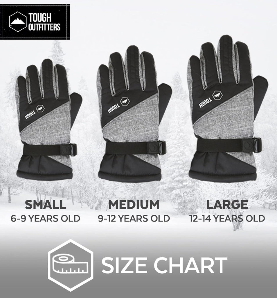 Kids Insulated Waterproof Snow Gloves - Youth Winter Ski Gloves for Girls & Boys