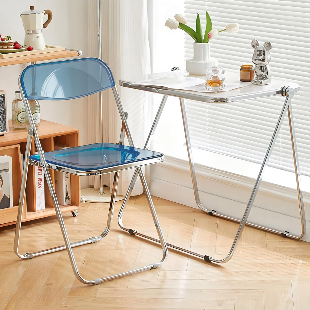 10 Pack Acrylic Folding Chair, Blue