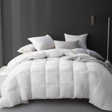 Luxury White Goose Feather Down Fiber Comforter King, 100% Cotton All Season Duvet Insert King