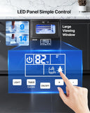 Commercial Ice Maker Machine, 80 lbs/24h with 12Lbs Storage, 32 Cubes per Cycle, Stainless Steel Freestanding &