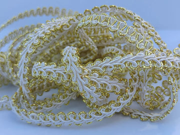 3/8 Inch Gimp Braid Trim 50 Yards for Upholstery Costume DIY Crafts (1325 Green White)