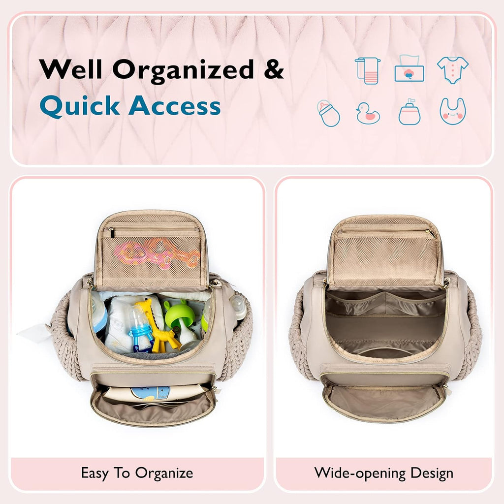 Diaper Bag Backpack, Stylish Mini Baby Bag with Changing Pad