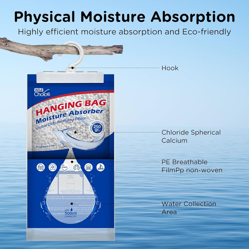Hanging Moisture Absorbers Hanging Bag for Your Closet, Dehumidifier Bags for Bathroom