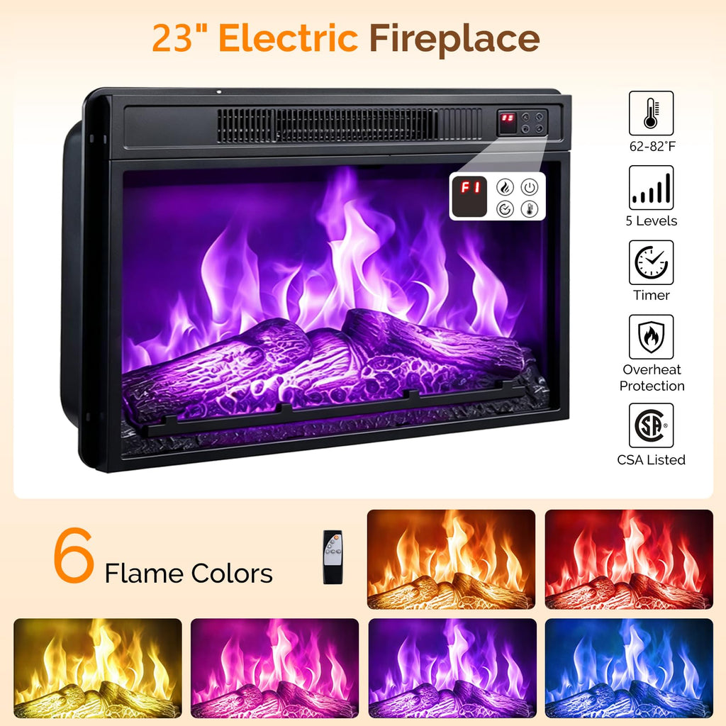 58" Fireplace TV Stand for up to 65" TVs, 1 Package, Farmhouse Brown