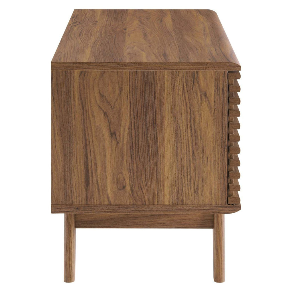 Render Mid-Century Modern 37" Vinyl Record Display Stand in Walnut