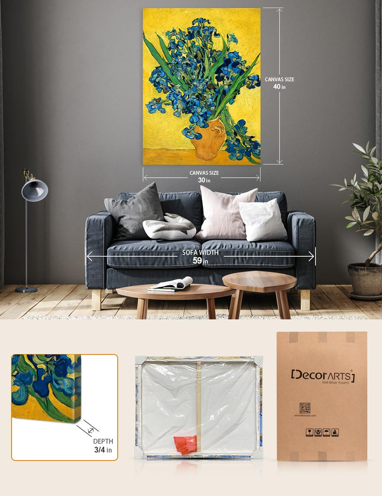Van Gogh Canvas Wall Art, Van Gogh Irises, 40x30''