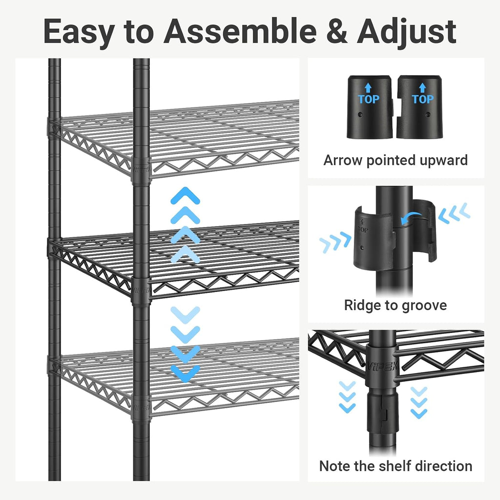 X1 Expandable Clothes Rack Heavy Duty Adjustable Closet System Black | Adjustable Shelves and Hanger Rods from 2' to
