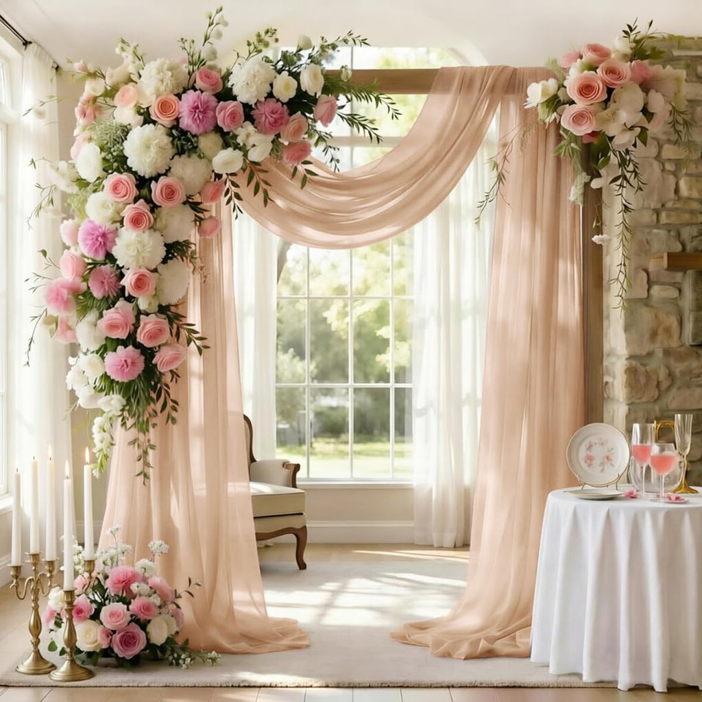 Wedding Arch Draping Fabric 28'' x 20FT Sheer Chiffon Drape Backdrop