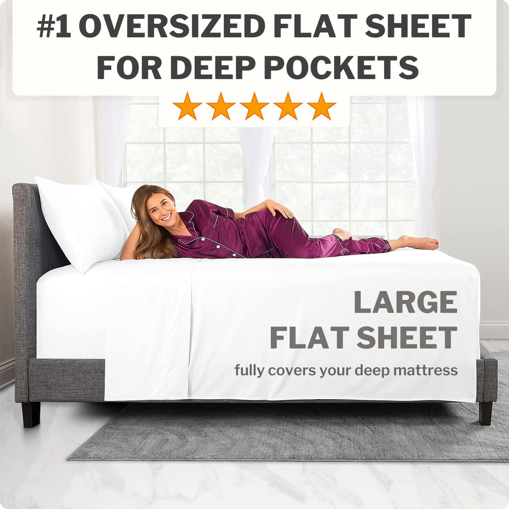 Deep Pocket Twin Bed Sheets - 3-Piece Includes: Real 16" Inch Extra Deep Pocket Fitted Sheet [Best-Fit for 14"-18