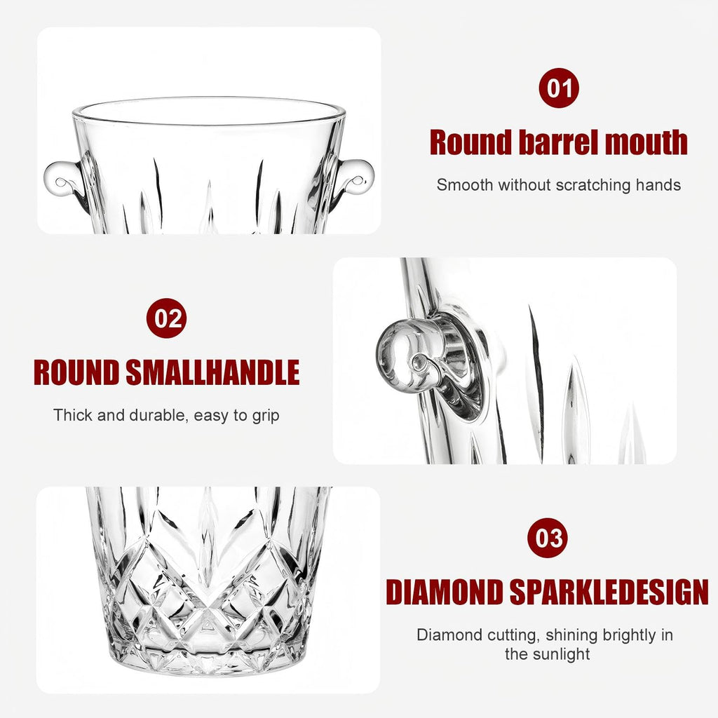 Ice Bucket for Party, 2L Glass Champagne Bucket Chiller