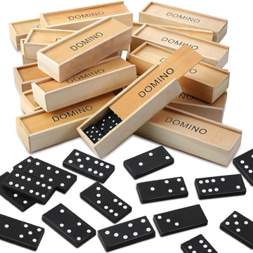 Mini Dominos Set for Kids Adults 28 Tiles Double 6 Dominoes - Set of 50