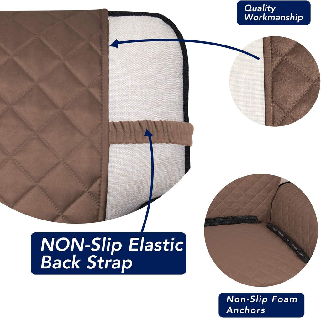 Reversible Quilted Sofa Cover, Water Resistant Slipcover Furniture Protector, Washable Couch Cover with Non Slip Foam