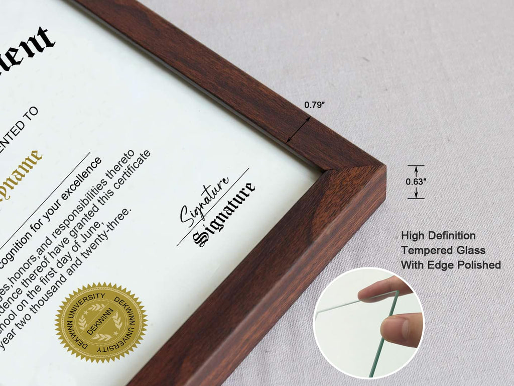 8.5x11 Diploma Frame Certificate Document Frame Set of 3 with High Definition Glass, Picture Frame for Wall and