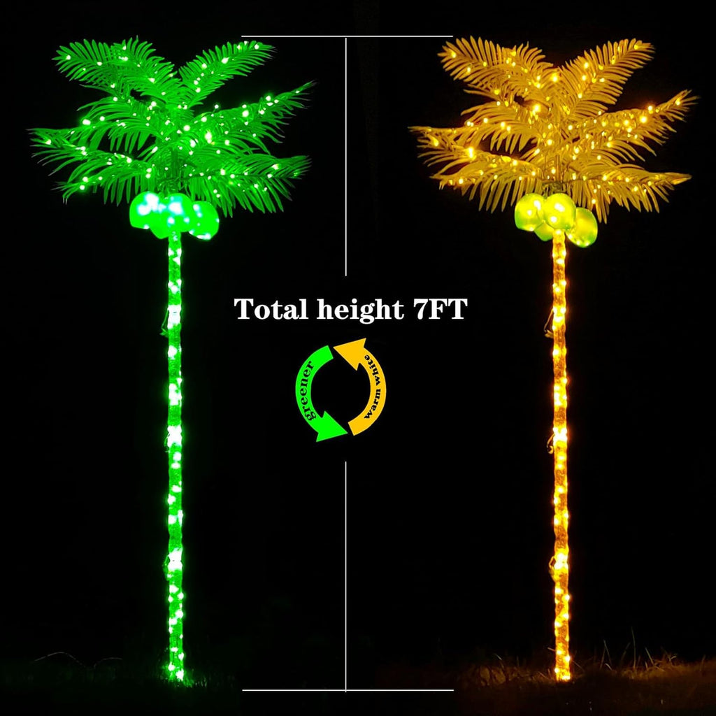 Artificial Palm Tree 7.2FT Outdoor Lighted Palm Trees