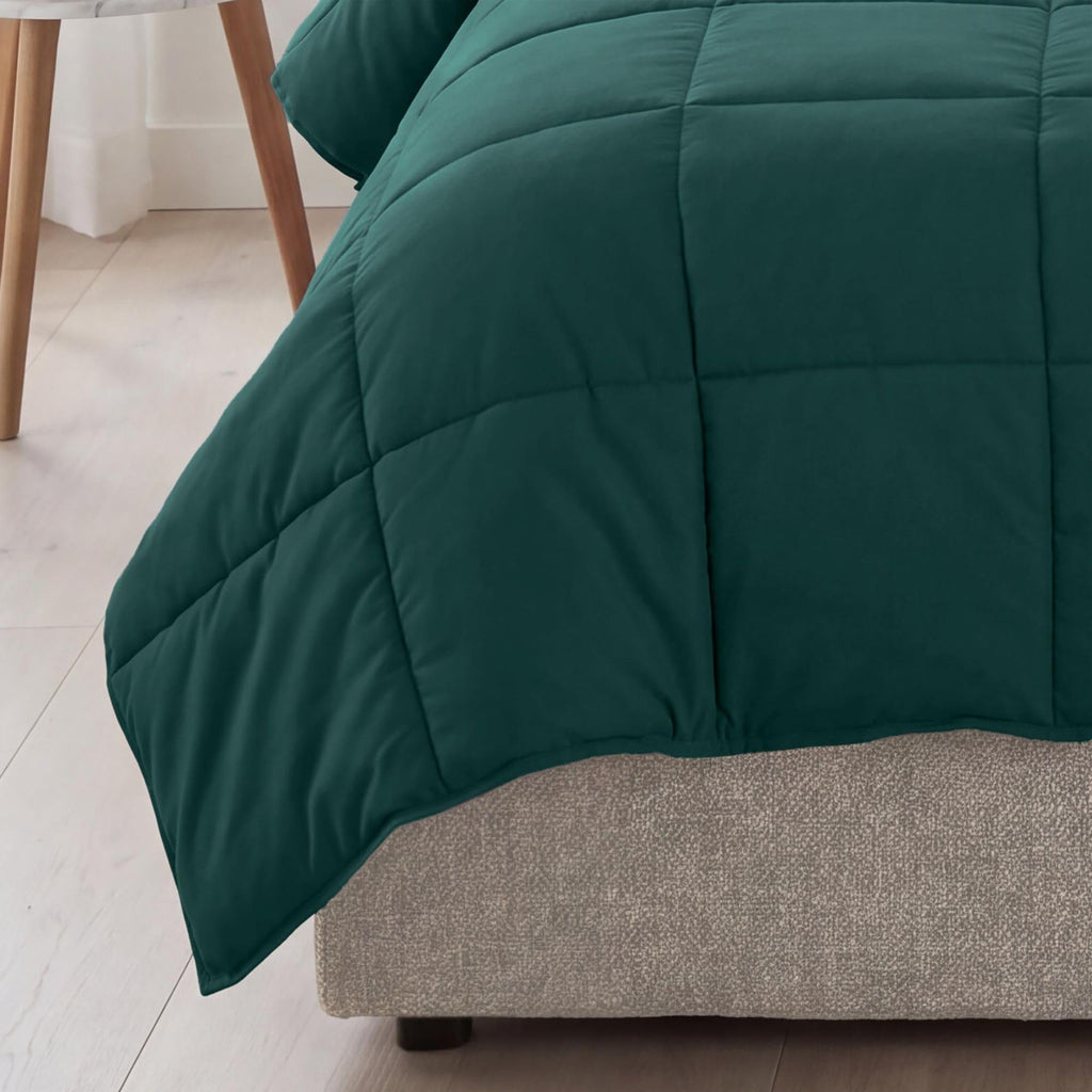 Brushed Microfiber Solid Comforter, Down Alternative Bedding, Reversible, Medium Weight, Fluffy, Decorative, Duvet
