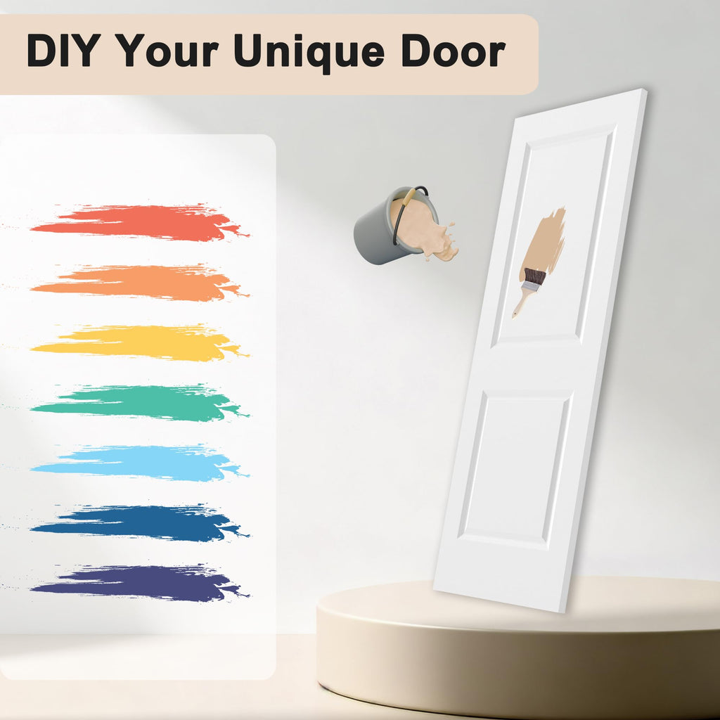 32"x80" Raised 2-Panel Square Smooth White Primed Interior Door Slab