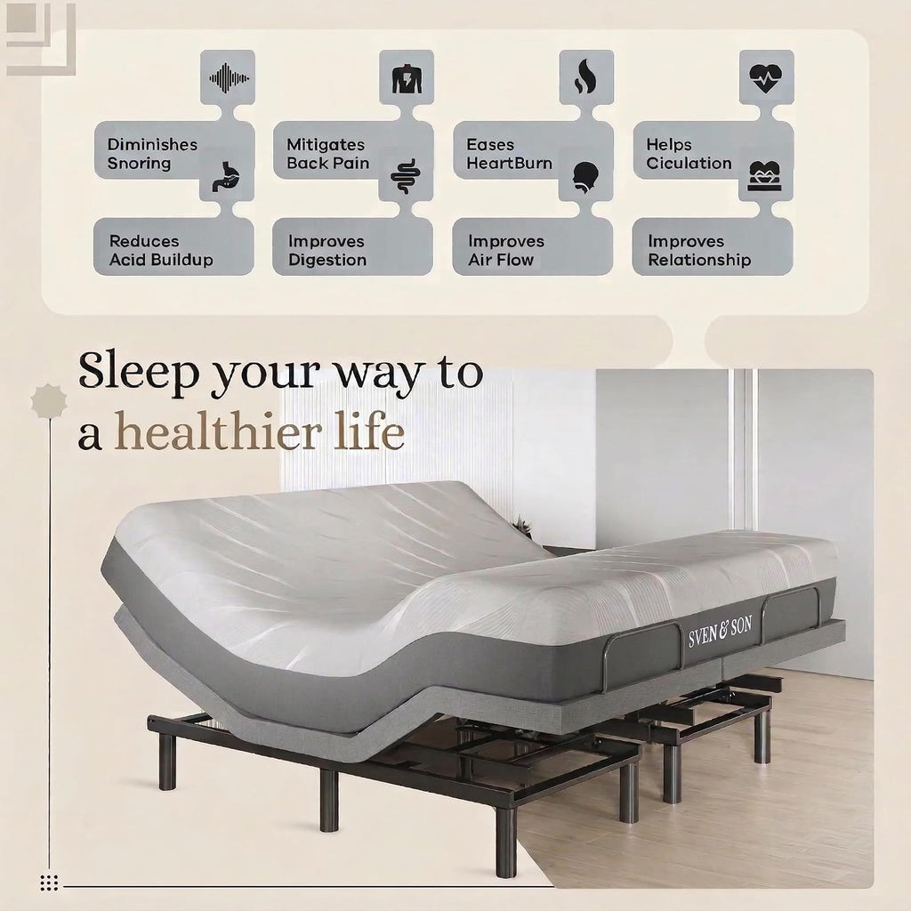 Harmony Adjustable Bed Base, Head and Foot Lift, Massage, Under-Bed Lights, USB, Gel Memory, Zero Gravity Smart Frame - Set of 2