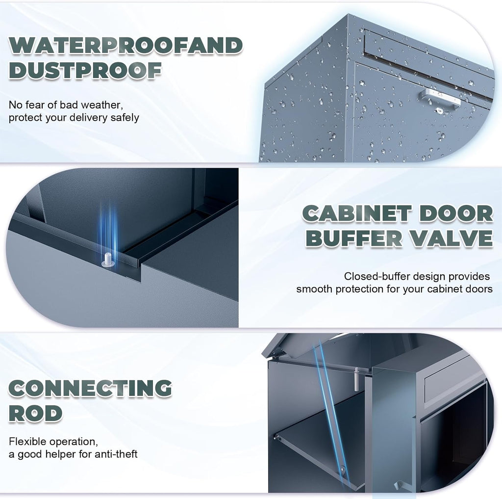 Outdoor Package Delivery Box, Extra Large Parcel Drop Box with Combination Lock