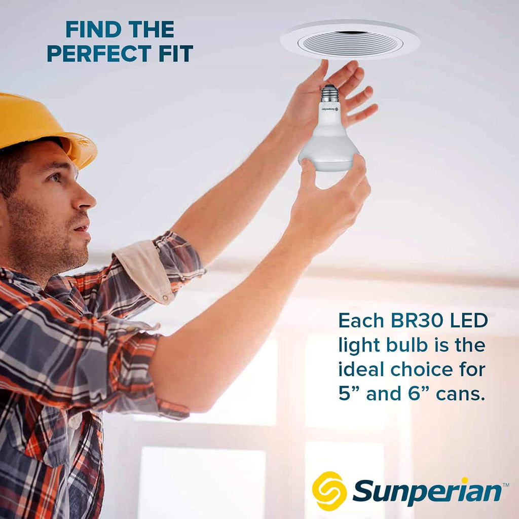 BR30 LED Bulb, 8.5W=65W, 4000K Cool White, 800 Lumens, Dimmable Flood Light Bulbs for Recessed Cans, Enclosed Fixture