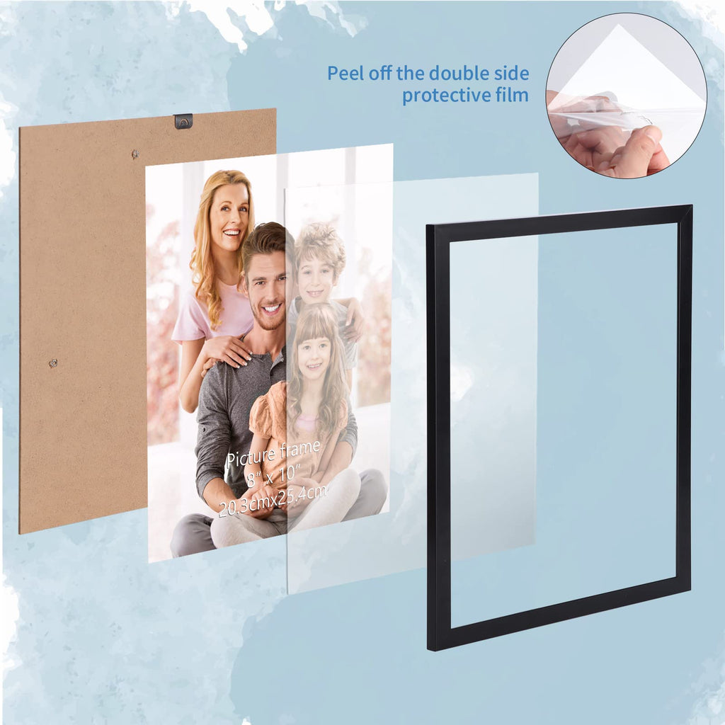 Black 8x10 Picture Frame Set of 18, Multi Photo Frames 8 by 10 Bulk for Wall Hanging or Tabletop Display