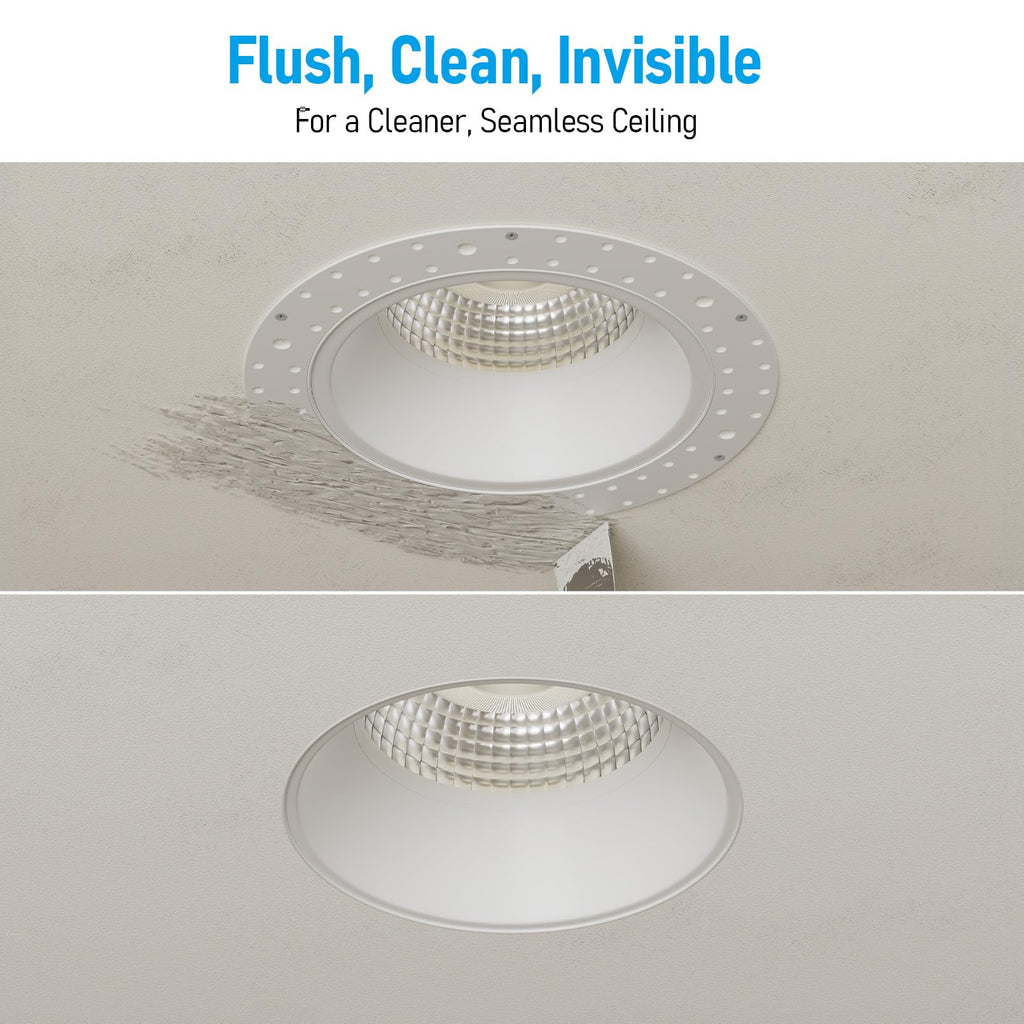 5CCT 4 Inch Recessed LED Lights, Round Trimless Downlight