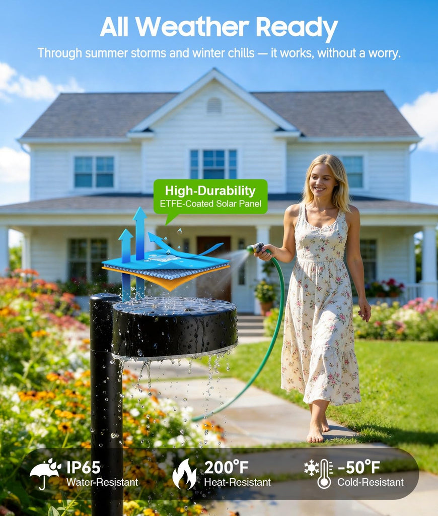 8 Pack Solar Pathway Lights Outdoor, Solar Powered Landscape Path Light with Larger LED Lens, Brighter Up to 12 Hrs