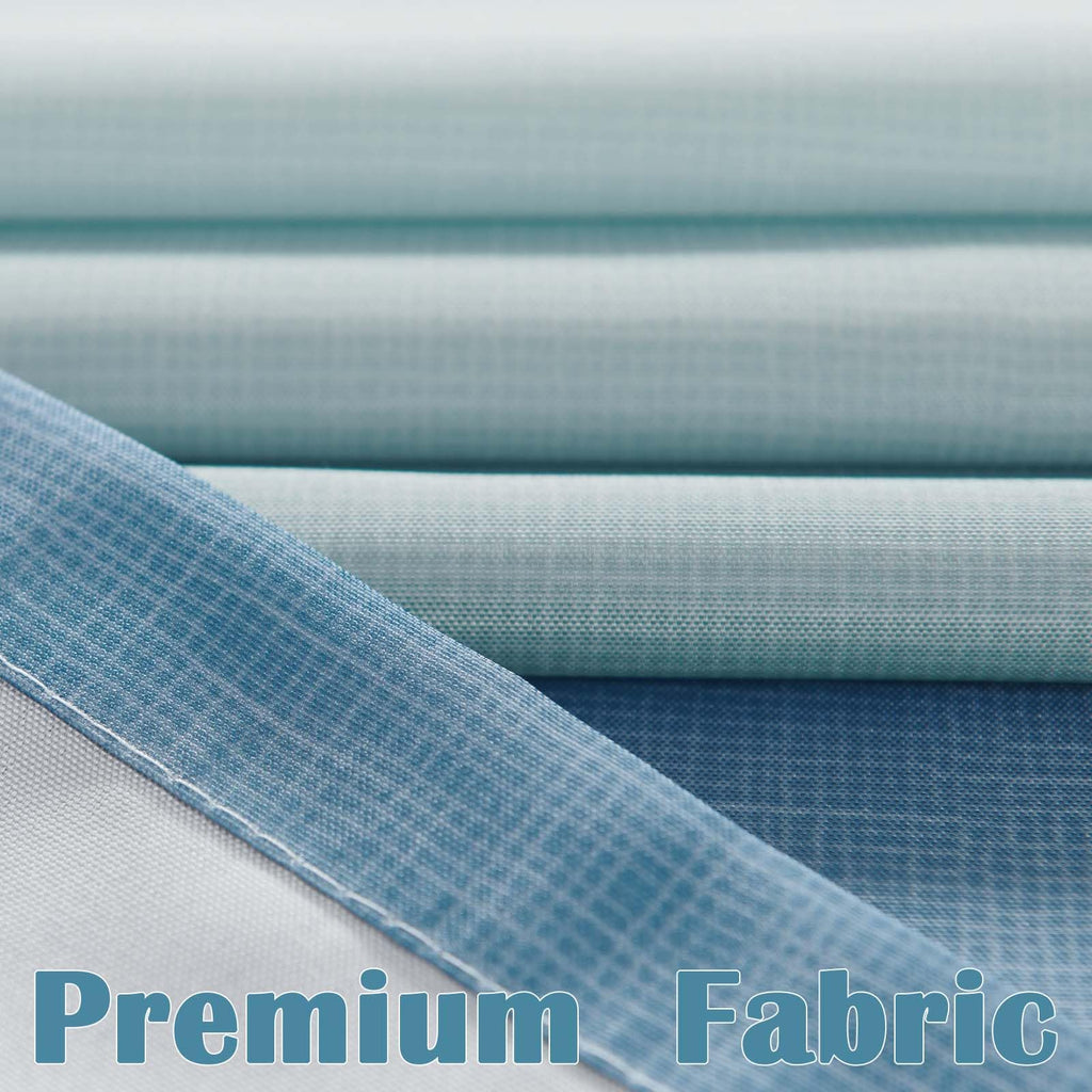 Small Stall Shower Curtain 48x72 Inch 8 Hooks Blue | Ombre Ocean Blue Shower Curtain, Stripe, Bathroom Decor, Gradual