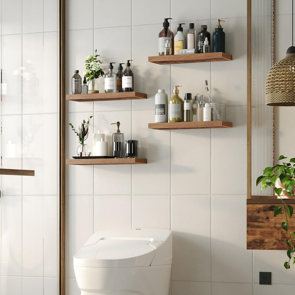 Floating Shelves for Wall, Wall Mounted Shelf Set of 2, 23.6" Hanging Shelf with Invisible Brackets, for Wall Decor