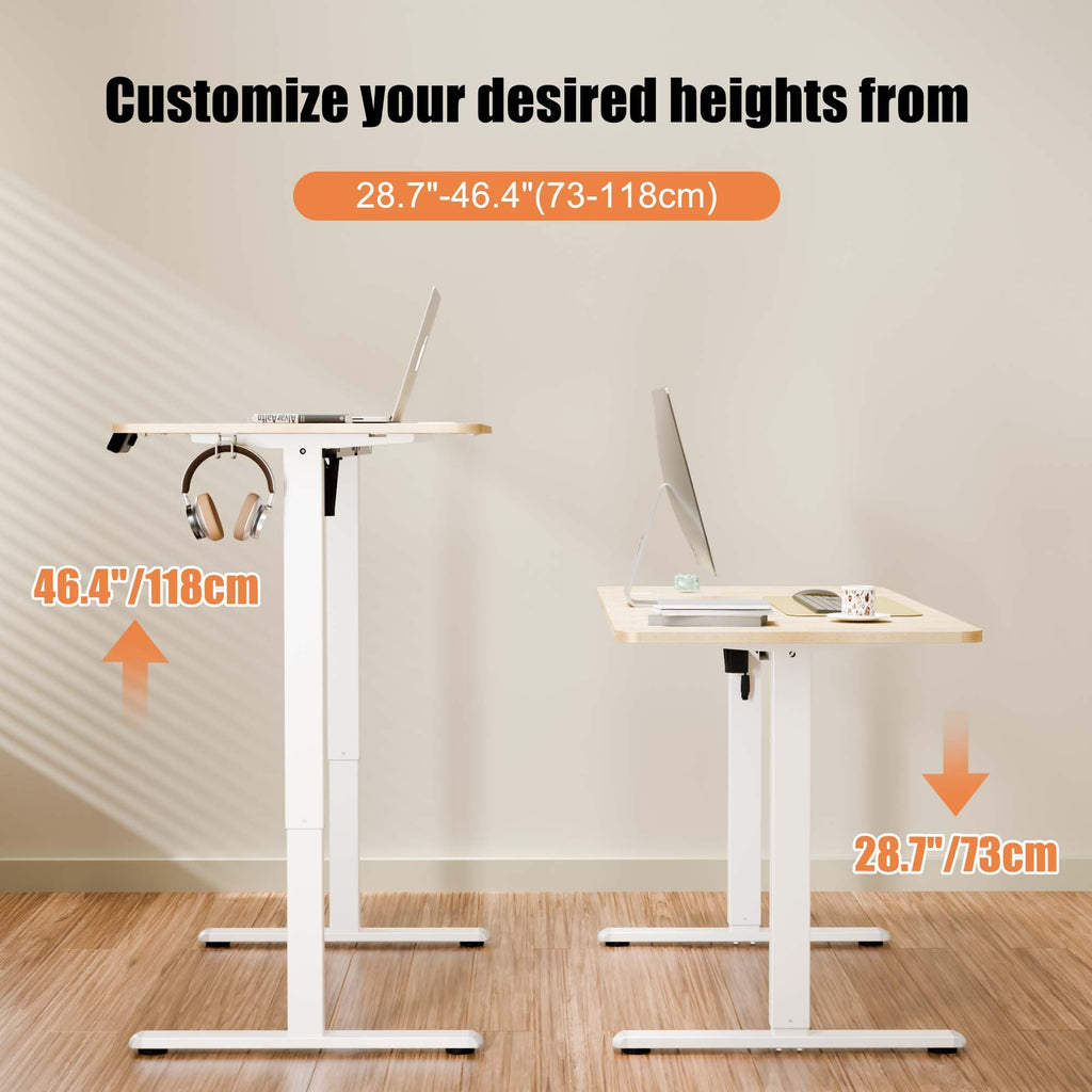 67"x24" Standing Desk, Height Adjustable Sit-Stand Office, Oak