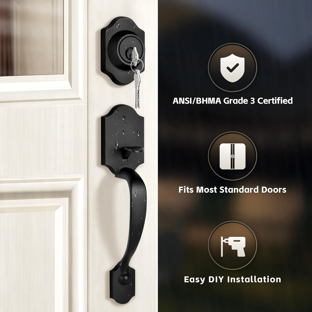 Double Front Door Handleset with Deadbolt