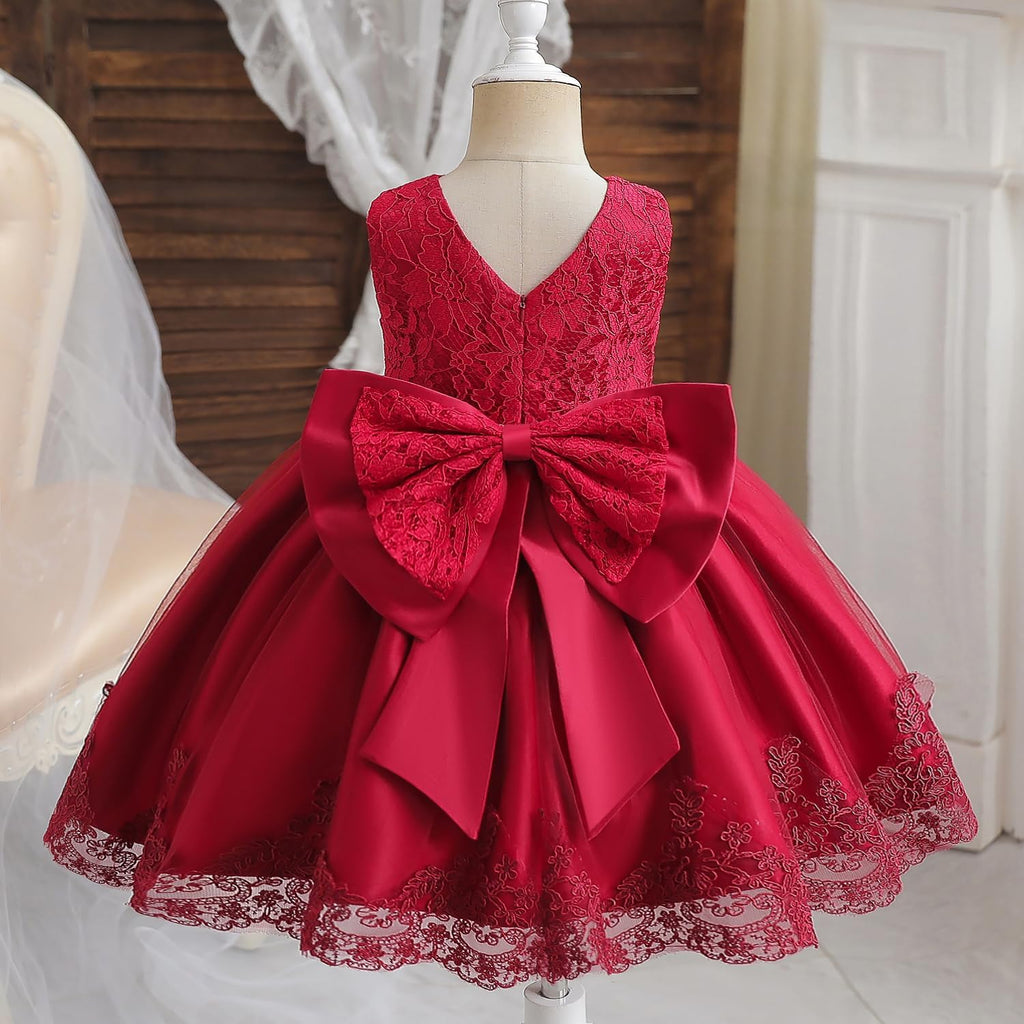 Girls' Tulle Flower Princess Wedding Dress for Toddler and Baby Girl