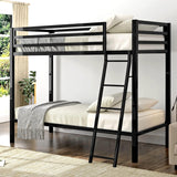 Metal Bunk Bed Twin Over Twin for Junior & Adults with Ladder and Heavy Duty Guardrail