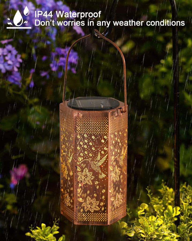 2 Pack Hummingbird Solar Lantern Outdoor Waterproof