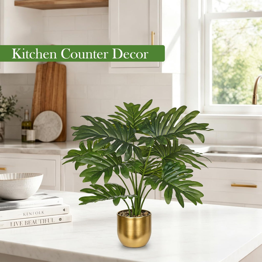 Fake Plants Artificial Monstera Plant in Pot Decor Indoor