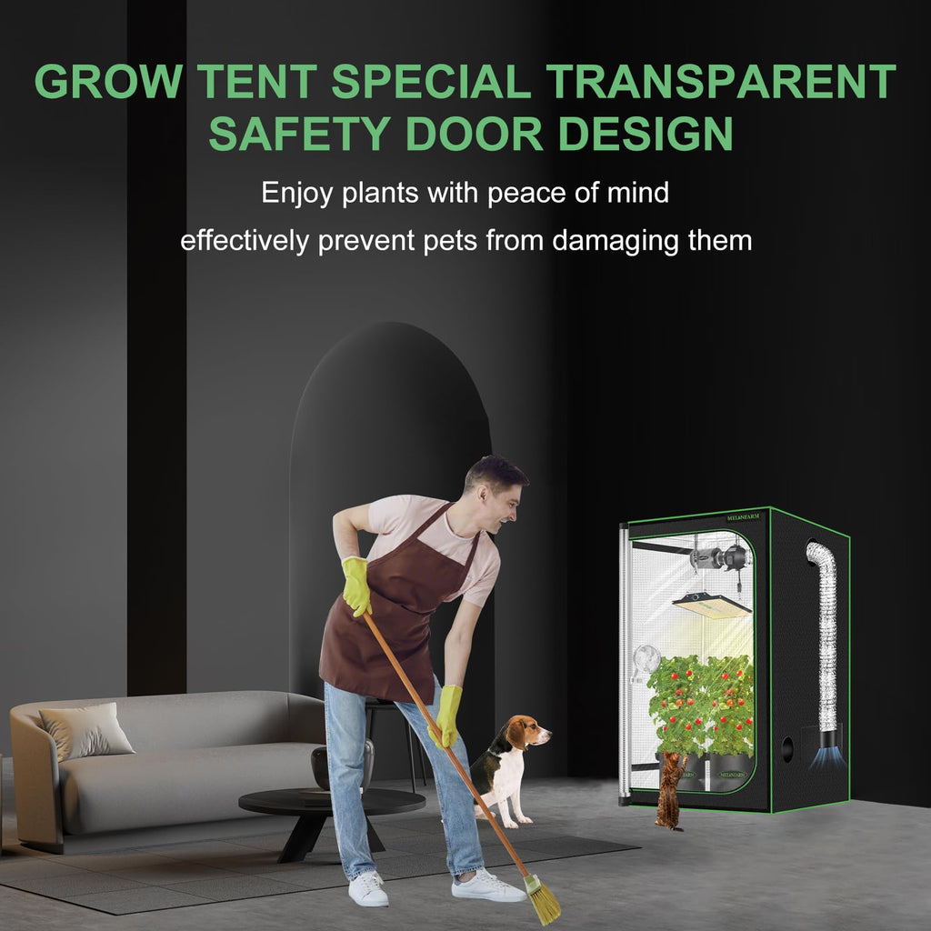 2x2 Grow Tent, 24"x24"x32" Double Transparent Viewing Door Indoor Grow Tent, Growing Tent with High Reflective Mylar