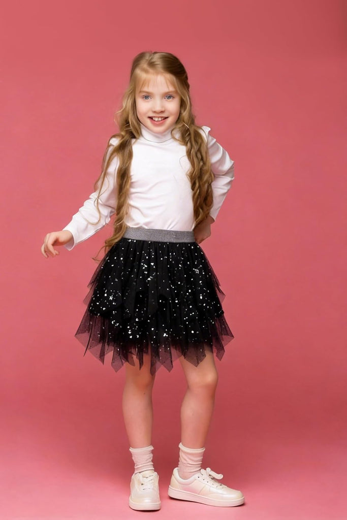 Girls Sweet Layered Mesh Skirt Party Birthday Dance Princess Skirt