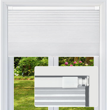 No Drill Cellular Shades Cordless Blackout Honeycomb Blinds 17"Wx36"H White