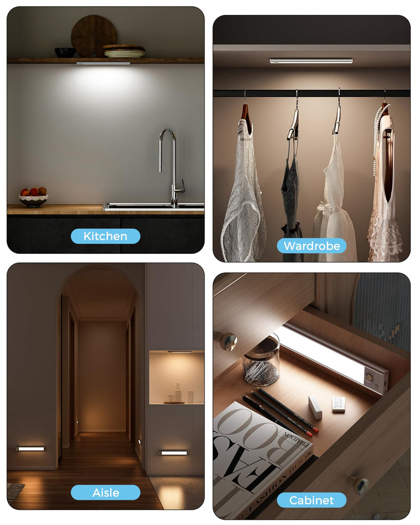 Under Cabinet Lights 2500mAh White,3Pack-12inch