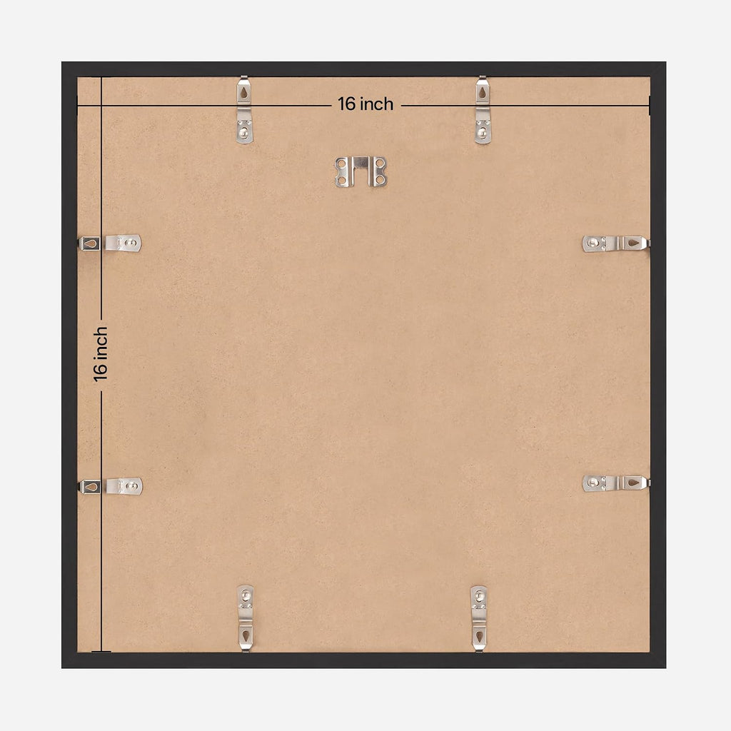 16x16 Picture Frame Set of 6, Display 12x12 with Mat | Gallery Wall Decor, Sturdy & Lightweight, Clear Acrylic, No