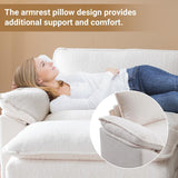 122" Cloud Teddy White Convertible Sectional Sofa